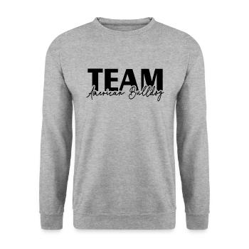 TEAM AMERICAN BULLDOG Dog Sports Wilsigns Dogs - Unisex Sweatshirt - salt & pepper - Front - Alina (178cm) & Michal (187cm)
