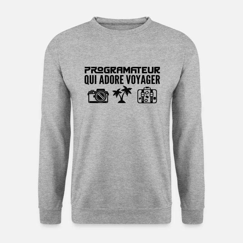 Reisende & Programmierer: Leidenschaft & Entdeckung - Unisex Pullover - Weißgrau meliert