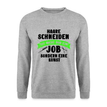 Aus dem Weg ich bin Friseur - Unisex Pullover - Weißgrau meliert - Vorne - Alina (178cm) & Michal (187cm)