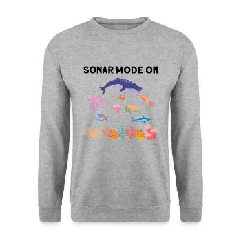 Sonar Boat Sea Marine Biologist Marine Biology - Unisex Sweatshirt - salt & pepper - Front - Alina (178cm) & Michal (187cm)
