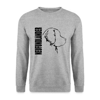 NEUFUNDLÄNDER Profil Hunde Hund Wilsigns - Unisex Pullover - Weißgrau meliert - Vorne - Alina (178cm) & Michal (187cm)