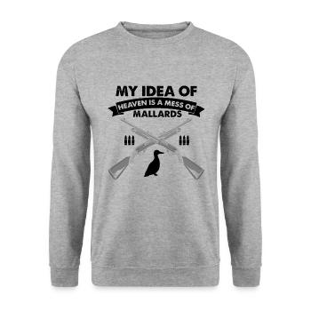 Funny Duck Hunting Design Hunter Hunting Duck Design - Unisex Sweatshirt - salt & pepper - Front - Alina (178cm) & Michal (187cm)