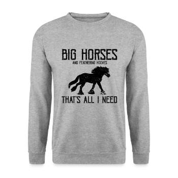 Cydesdale Rider and Draft Horse Designs - Unisex Sweatshirt - salt & pepper - Front - Alina (178cm) & Michal (187cm)