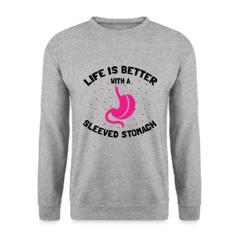 Gastric Bypass and Gastric Bypass Operation Design - Unisex Sweatshirt - salt & pepper - Front - Alina (178cm) & Michal (187cm)