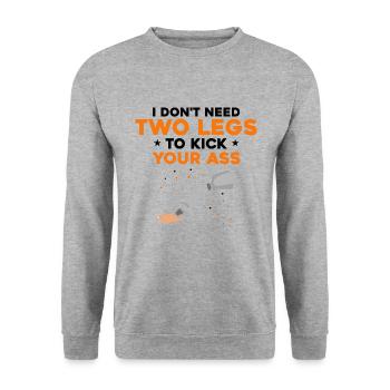 Artificial limb design for leg prosthesis - Unisex Sweatshirt - salt & pepper - Front - Alina (178cm) & Michal (187cm)