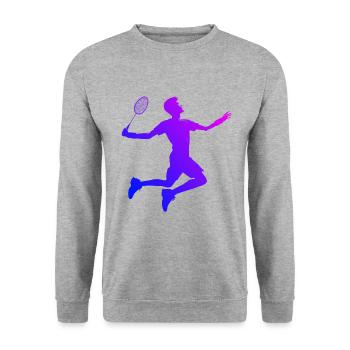Squash Federball Badmintonspieler Badminton - Unisex Sweatshirt - salt & pepper - Front - Alina (178cm) & Michal (187cm)
