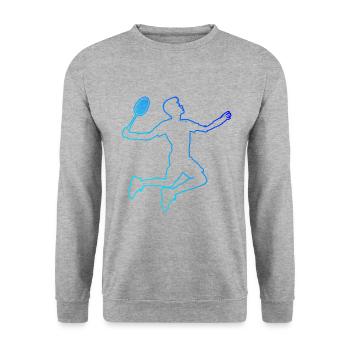 Squash Badminton Hommes Badminton - Sweat-shirt Unisexe - gris chiné - Devant - Alina (178cm) & Michal (187cm)
