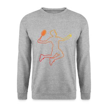 Badminton Squash Badminton Player Women Men - Unisex Sweatshirt - salt & pepper - Front - Alina (178cm) & Michal (187cm)