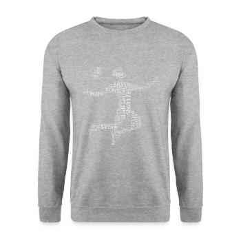 Badminton Players Men Women Squash Badminton - Unisex Sweatshirt - salt & pepper - Front - Alina (178cm) & Michal (187cm)