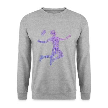Men's Badminton Players Badminton - Unisex Sweatshirt - salt & pepper - Front - Alina (178cm) & Michal (187cm)
