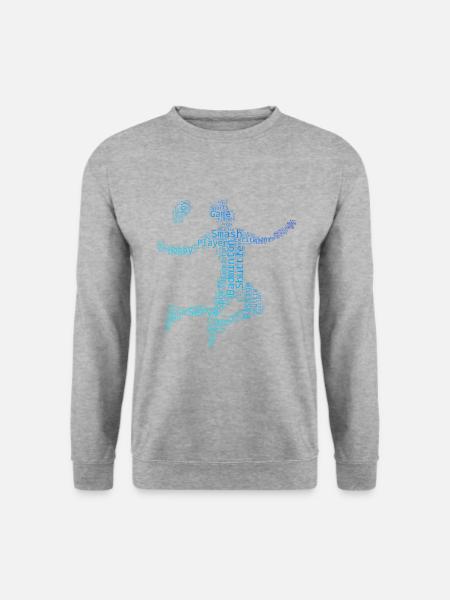 Damen Herren Federball Badminton Squash Badmintons - Unisex Pullover - Weißgrau meliert