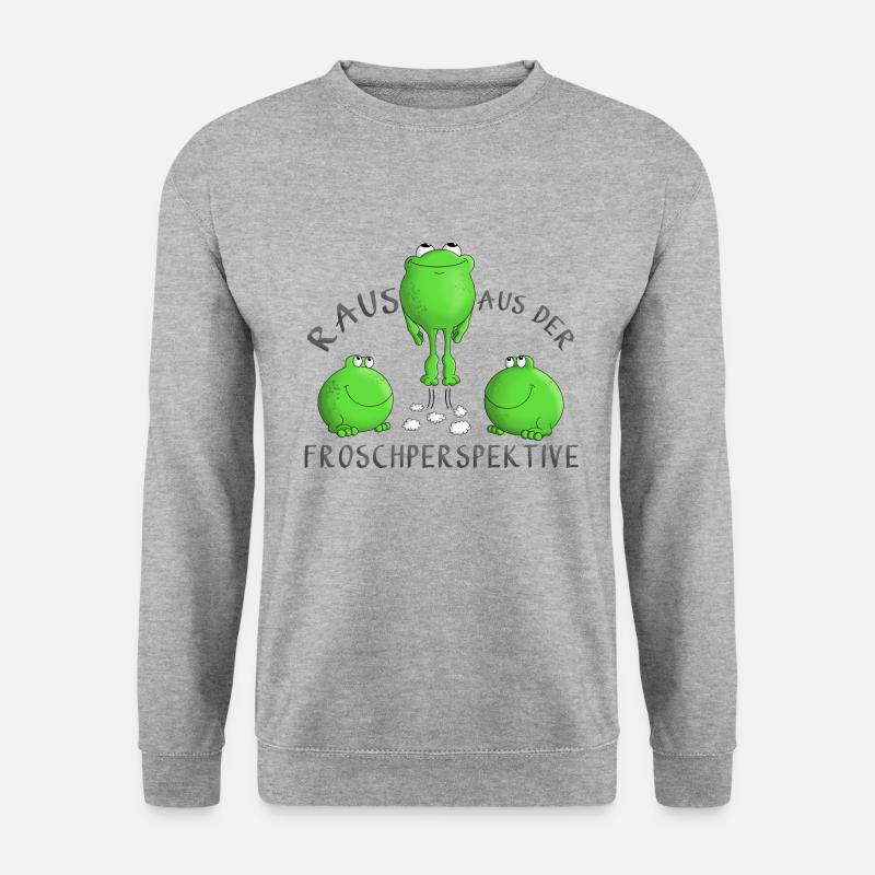Motivation Frosch - Unisex Pullover - Weißgrau meliert
