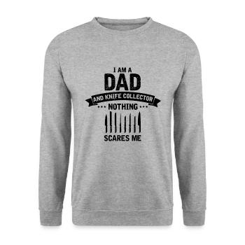 Father and Messerasmmler Messerfan Papa Design - Unisex Sweatshirt - salt & pepper - Front - Alina (178cm) & Michal (187cm)