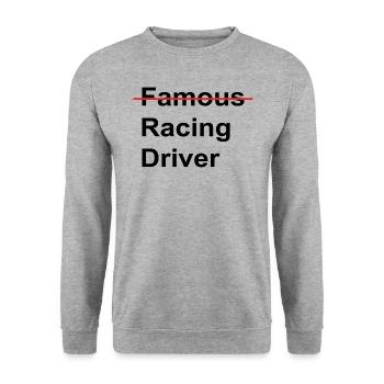 Famous Racing Driver - Unisex Pullover - Weißgrau meliert - Vorne - Alina (178cm) & Michal (187cm)