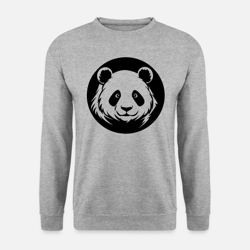 Panda - Unisex Pullover - Weißgrau meliert