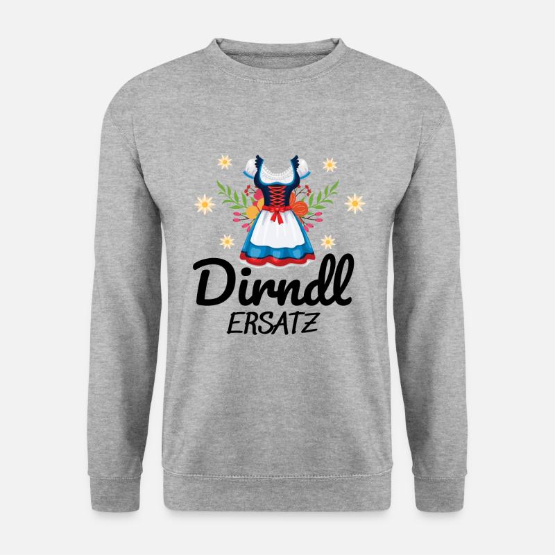 Dirndl Ersatz - Unisex Pullover - Weißgrau meliert