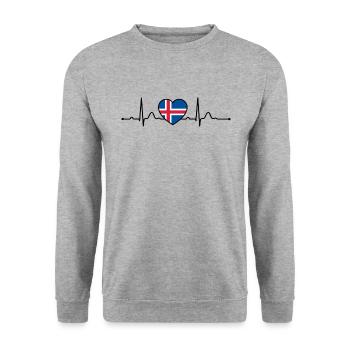 Iceland Heartline Heartbeat Scandinavia Holidays - Unisex Sweatshirt - salt & pepper - Front - Alina (178cm) & Michal (187cm)