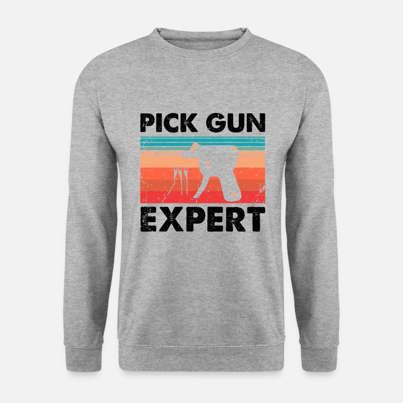Lockpicking Experte Aufsperrdienst Schloss Design - Unisex Pullover - Weißgrau meliert