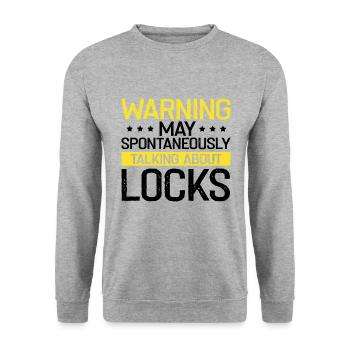 Lock Picking Locking Technician Schlossdienst Design - Unisex Sweatshirt - salt & pepper - Front - Alina (178cm) & Michal (187cm)