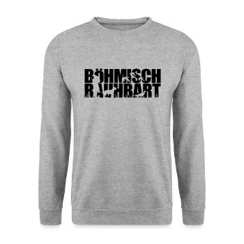 BÖHMISCH RAUHBART Jagdhunde Jagdhund Wilsigns - Unisex Pullover - Weißgrau meliert - Vorne - Alina (178cm) & Michal (187cm)