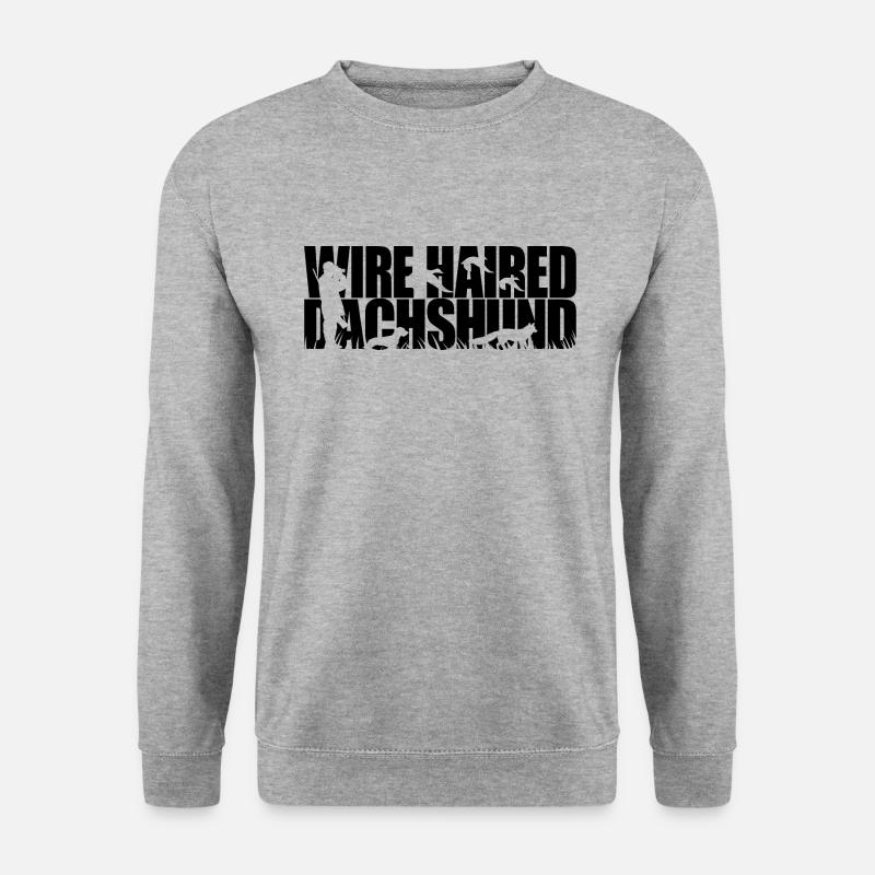 WIREHAIRED DACHSHUND Jagdhund Wilsigns Jäger - Unisex Pullover - Weißgrau meliert