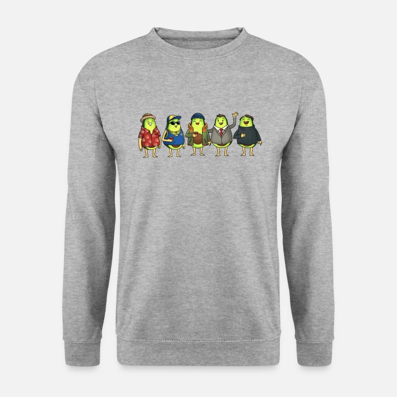Avocado Freunde - Unisex Pullover - Weißgrau meliert