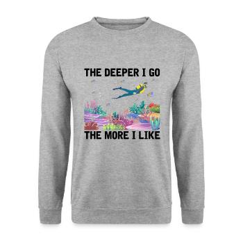 Diving Adventure Divers Sea Ocean - Unisex Sweatshirt - salt & pepper - Front - Alina (178cm) & Michal (187cm)
