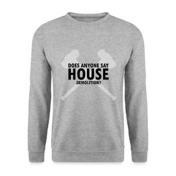 Démolition et rénovation de maisons - Sweat-shirt Unisexe - gris chiné - Devant - Alina (178cm) & Michal (187cm)
