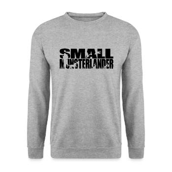 SMALL MUNSTERLANDER Jagdhunde Wilsigns Jagd - Unisex Pullover - Weißgrau meliert - Vorne - Alina (178cm) & Michal (187cm)
