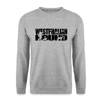 WESTPHALIAN HOUND Chien de chasse Chiens Chiens Wilsigns - Sweat-shirt Unisexe - gris chiné - Devant - Alina (178cm) & Michal (187cm)