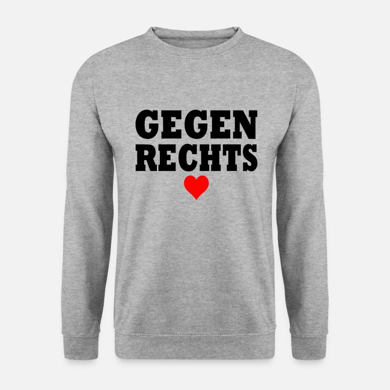 Gegen rechts - Unisex Pullover - Weißgrau meliert