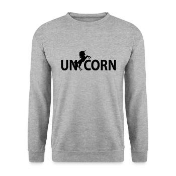 Licorne - Silhouette - Sweat-shirt Unisexe - gris chiné - Devant - Alina (178cm) & Michal (187cm)