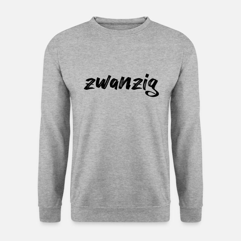 zwanzig 20 Schriftzug - Unisex Pullover - Weißgrau meliert