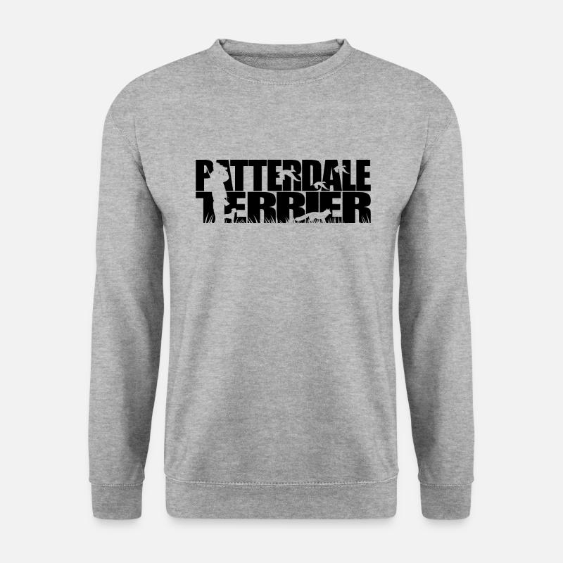 PATTERDALE TERRIER Jagdhund Jagdhunde Wilsigns - Unisex Pullover - Weißgrau meliert
