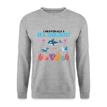 Zooologiste marin officiel Zooologie Mer - Sweat-shirt Unisexe - gris chiné - Devant - Alina (178cm) & Michal (187cm)