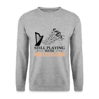 Harp design for harpist and harp player - Unisex Sweatshirt - salt & pepper - Front - Alina (178cm) & Michal (187cm)