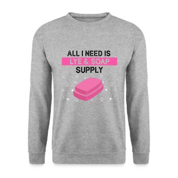 Conception de fabrication de savon pour les conceptions de fabricants de savon - Sweat-shirt Unisexe - gris chiné - Devant - Alina (178cm) & Michal (187cm)