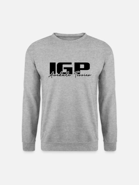 IGP AIREDALE TERRIER Hundesport Wilsigns Hunde - Unisex Pullover - Weißgrau meliert