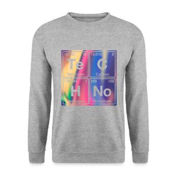Techno Rave Electro Raver Chemistry Periodic Table - Unisex Sweatshirt - salt & pepper - Front - Alina (178cm) & Michal (187cm)