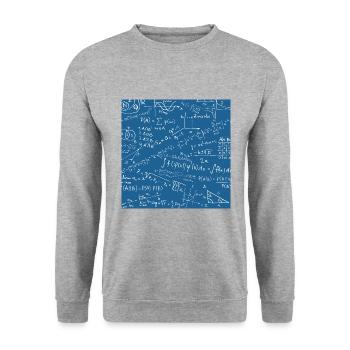 Math Equation Pattern, Quadratic Formula Math Gift - Unisex Sweatshirt - salt & pepper - Front - Alina (178cm) & Michal (187cm)