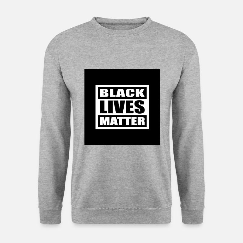 SCHWARZ LIVES MATTER - BLM - Unisex Pullover - Weißgrau meliert