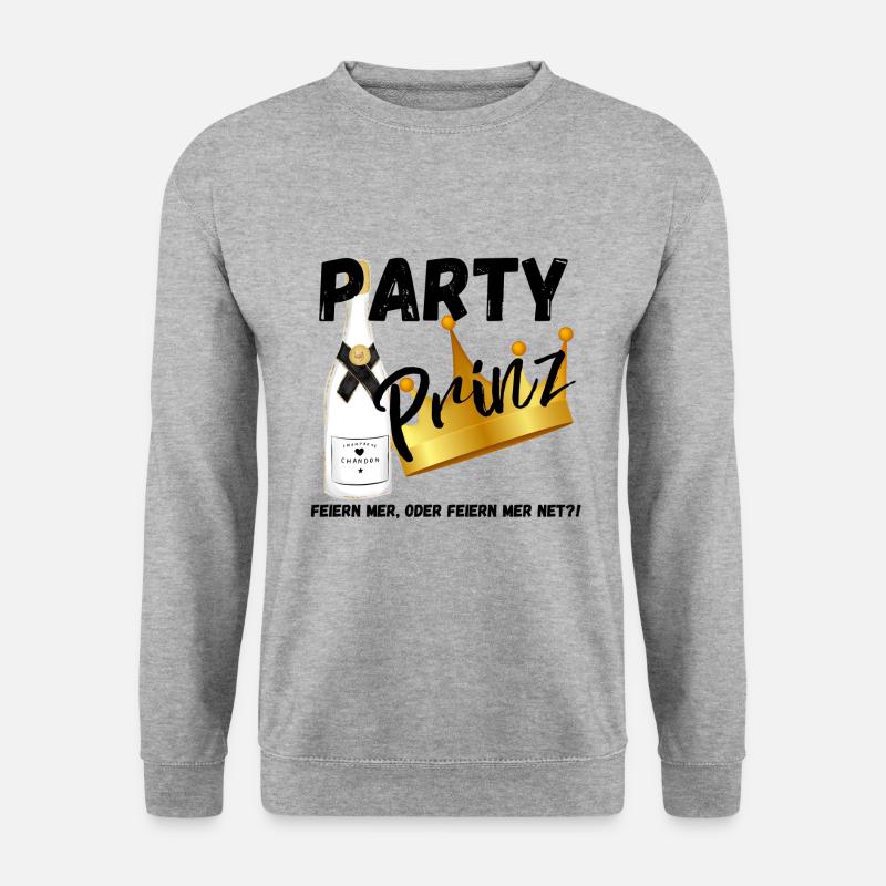 Party Prinz - Unisex Pullover - Weißgrau meliert