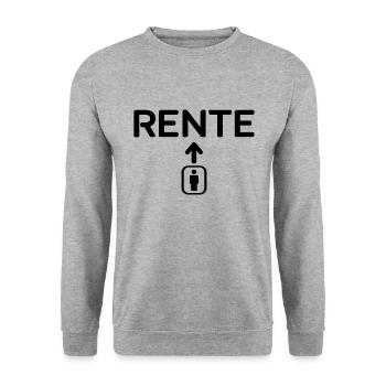 Aufzug Rente2 - Unisex Pullover - Weißgrau meliert - Vorne - Alina (178cm) & Michal (187cm)