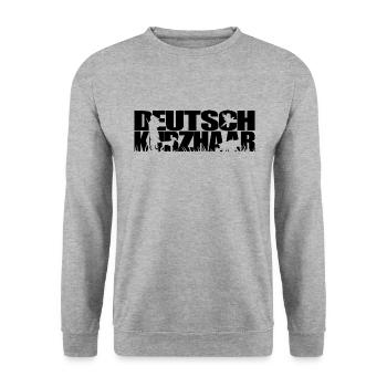 DEUTSCH KURZHAAR Jagdhunde Jagdhund Jäger Wilsigns - Unisex Pullover - Weißgrau meliert - Vorne - Alina (178cm) & Michal (187cm)