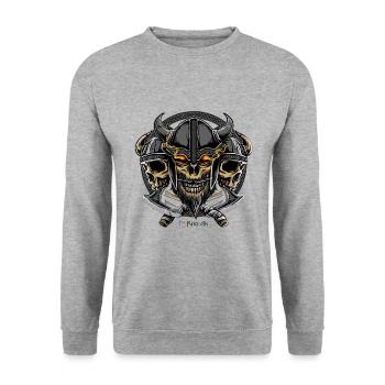 Kito Viking Warrior 2020 - Unisex Pullover - Weißgrau meliert - Vorne - Alina (178cm) & Michal (187cm)