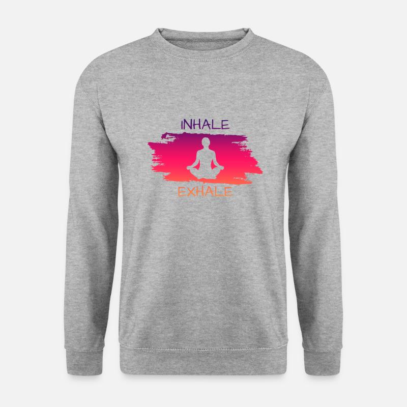 Inhale Exhale Yoga - Unisex Pullover - Weißgrau meliert