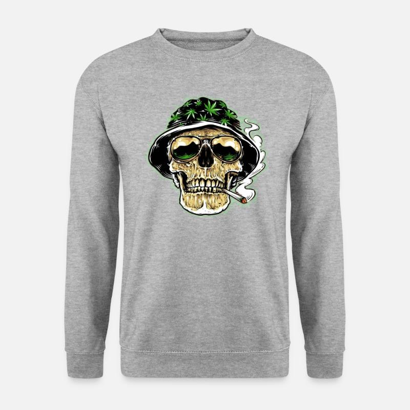 Kiff Skull - Unisex Pullover - Weißgrau meliert