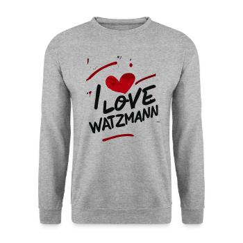 Watzmann Love A mountain design that conquers hearts - Unisex Sweatshirt - salt & pepper - Front - Alina (178cm) & Michal (187cm)