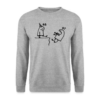 48 ans : Adieu âge 47 ans, Joyeux 48e anniversaire - Sweat-shirt Unisexe - gris chiné - Devant - Alina (178cm) & Michal (187cm)