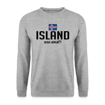 Iceland what else saying Scandinavia holidays - Unisex Sweatshirt - salt & pepper - Front - Alina (178cm) & Michal (187cm)